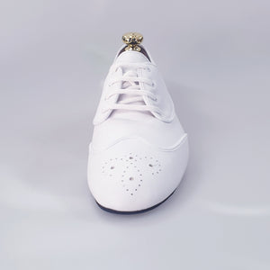Billie Pearl White - Jazz Plus Shoe in White Leather White Profile