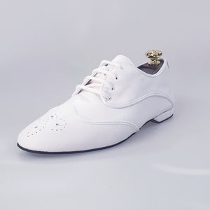 Billie Pearl White - Jazz Plus Shoe in White Leather White Profile