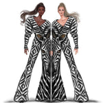 Load image into Gallery viewer, Whole Zebra (460PW) - Woman&#39;s Sandal in Zebra Silk Satin with Black Elastics and stiletto heel covered in zebra silk satin
