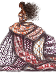 Load image into Gallery viewer, Zoya (359 Semba) - Women&#39;s Sandal in Golden Wax Green / Orange Semba Traditional fabric
