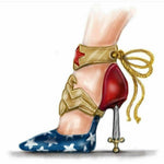 Load image into Gallery viewer, Lilith (460) - Woman&#39;s Sandal in Blue and Red Suede Puerto Rico Flag Style
