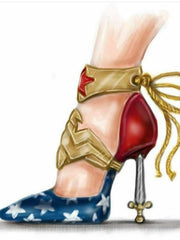 Load image into Gallery viewer, Lilith (460) - Woman&#39;s Sandal in Blue and Red Suede Puerto Rico Flag Style
