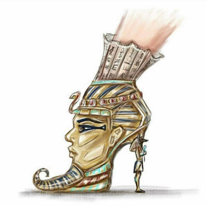 Cleopatra (782) - Scarpa da Donna in Glitter Nero con Tacco a Spillo Largo e Plateau