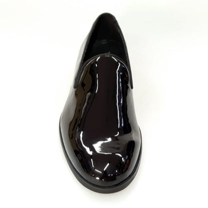 Scarpa mocassino Wishdance Galà Black Night in vernice nera con fodera in vera pelle italiana, dettaglio elegante e sofisticato