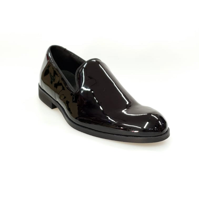 Scarpa mocassino da uomo Galà Black Night Wishdance in vernice nera con fodera in vera pelle italiana, elegante e raffinata