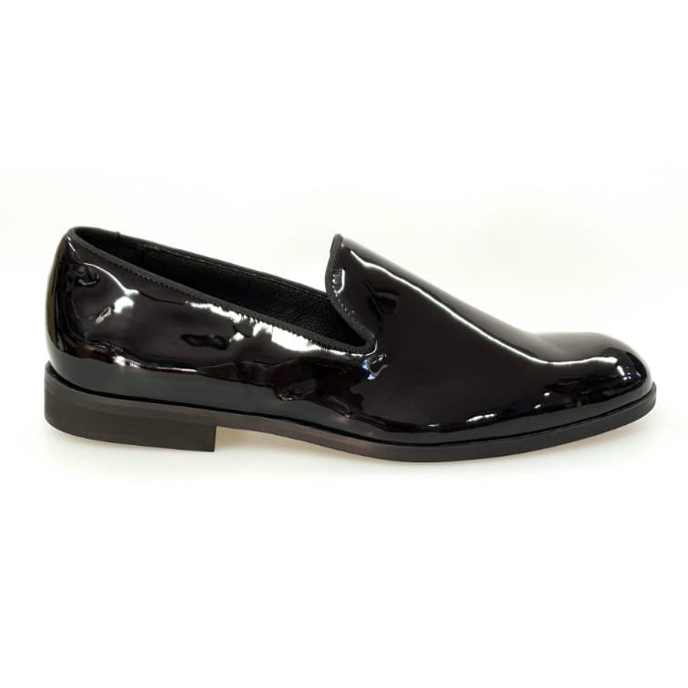 Scarpa mocassino uomo Galà Black Night Wishdance in vernice nera con fodera in vera pelle italiana, dettagli eleganti e rifiniti