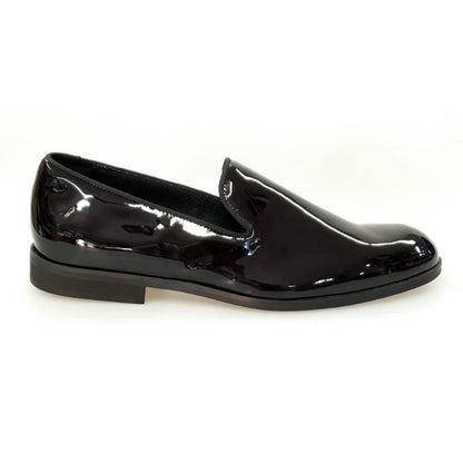 Scarpa mocassino uomo Galà Black Night Wishdance in vernice nera con fodera in vera pelle italiana, dettagli eleganti e rifiniti