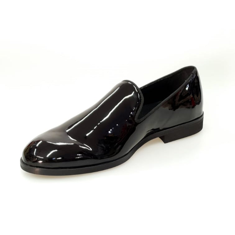 Scarpa mocassino da uomo Galà Black Night Wishdance in vernice nera con fodera in vera pelle italiana