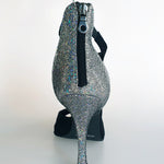 Carica immagine nella Galleria, Desiré - Sandalo da Donna in Camoscio Nero e Multicolor Boreale Argento
