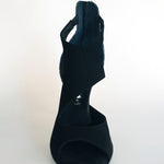 Carica immagine nella Galleria, Desiré - Sandalo da Donna in Camoscio Nero e Multicolor Boreale Argento
