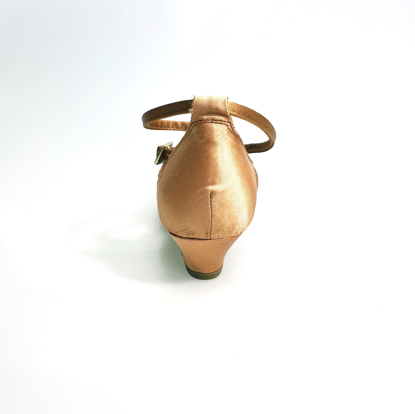 Scarpa da ballo bambina Wishdance Annette QB in raso bronzo con fascette e cinturino doppio sulla caviglia