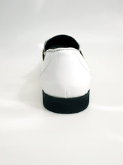 Carica immagine nella Galleria, Jackson (PJ) - Mocassino in Vernice Bianca e Fascia Oro Foderato in Vera Pelle Italiana
