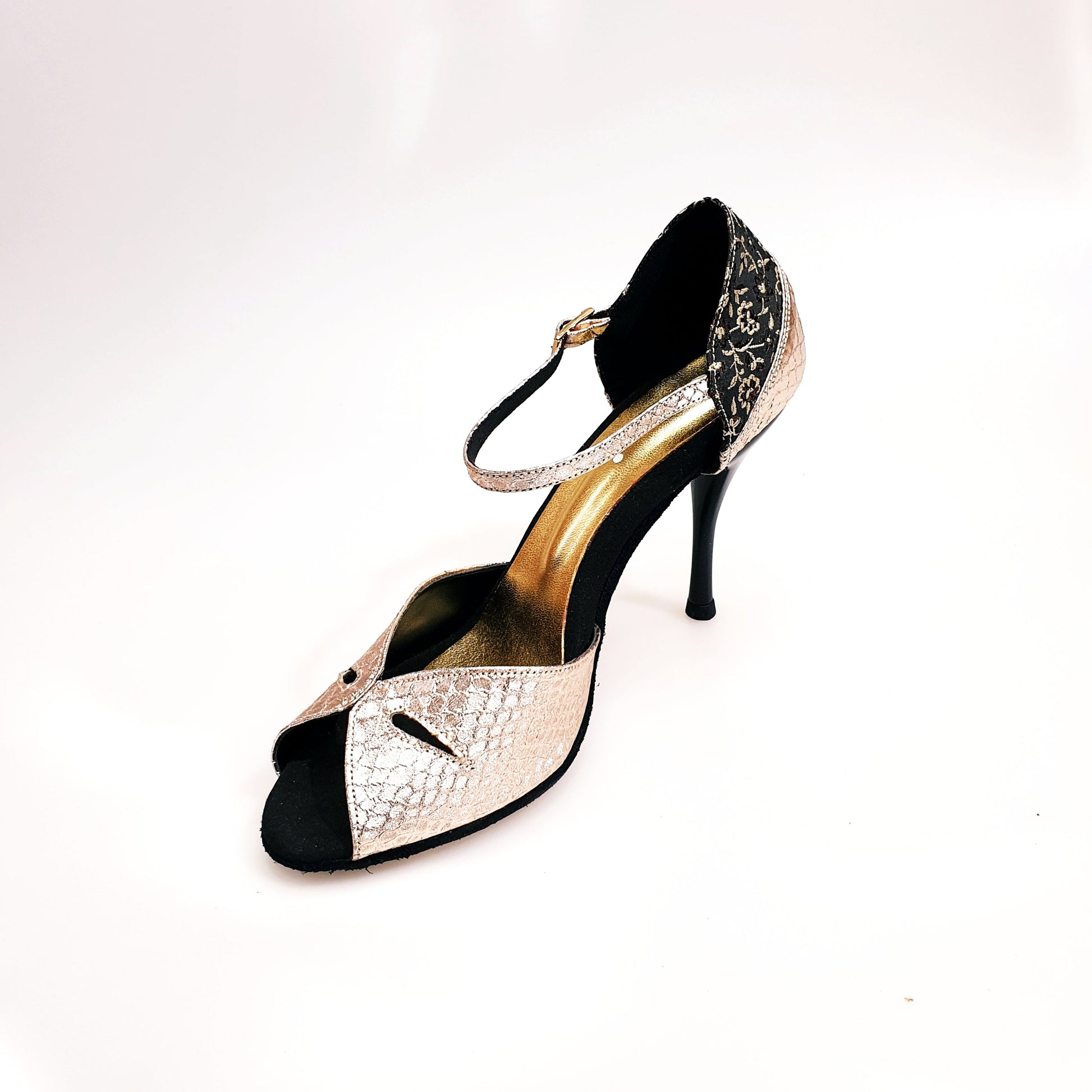 Sandalo da donna Marisa (588) in lurex pitone Kate Brown con cinturino, scarpa di moda in stile elegante e alla moda.