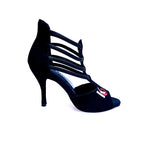 Carica immagine nella Galleria, Lilith (460) K.Open - Scarpa da Donna in Camoscio Nero Elastico Nero ricamo Kizomba Open
