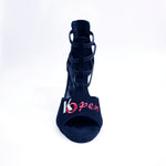 Carica immagine nella Galleria, Lilith (460) K.Open - Scarpa da Donna in Camoscio Nero Elastico Nero ricamo Kizomba Open
