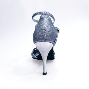 Pepa (210/6) - Scarpa da Ballo Basica da Donna in Glitter Carbon con 6 Fascette e Tacco Spillo