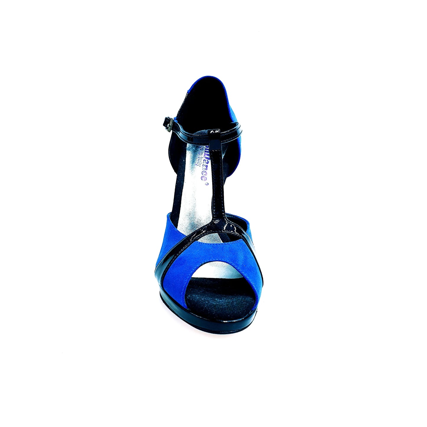 Scarpa donna Xena (698X) Wish Dance Shop in camoscio blu e vernice nera con plateau e tacco a spillo.