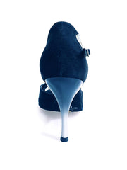 Carica immagine nella Galleria, Xena (698) - Sandalo da Donna in Camoscio Nero e Prisma Boreale Silver con Tacco Slim
