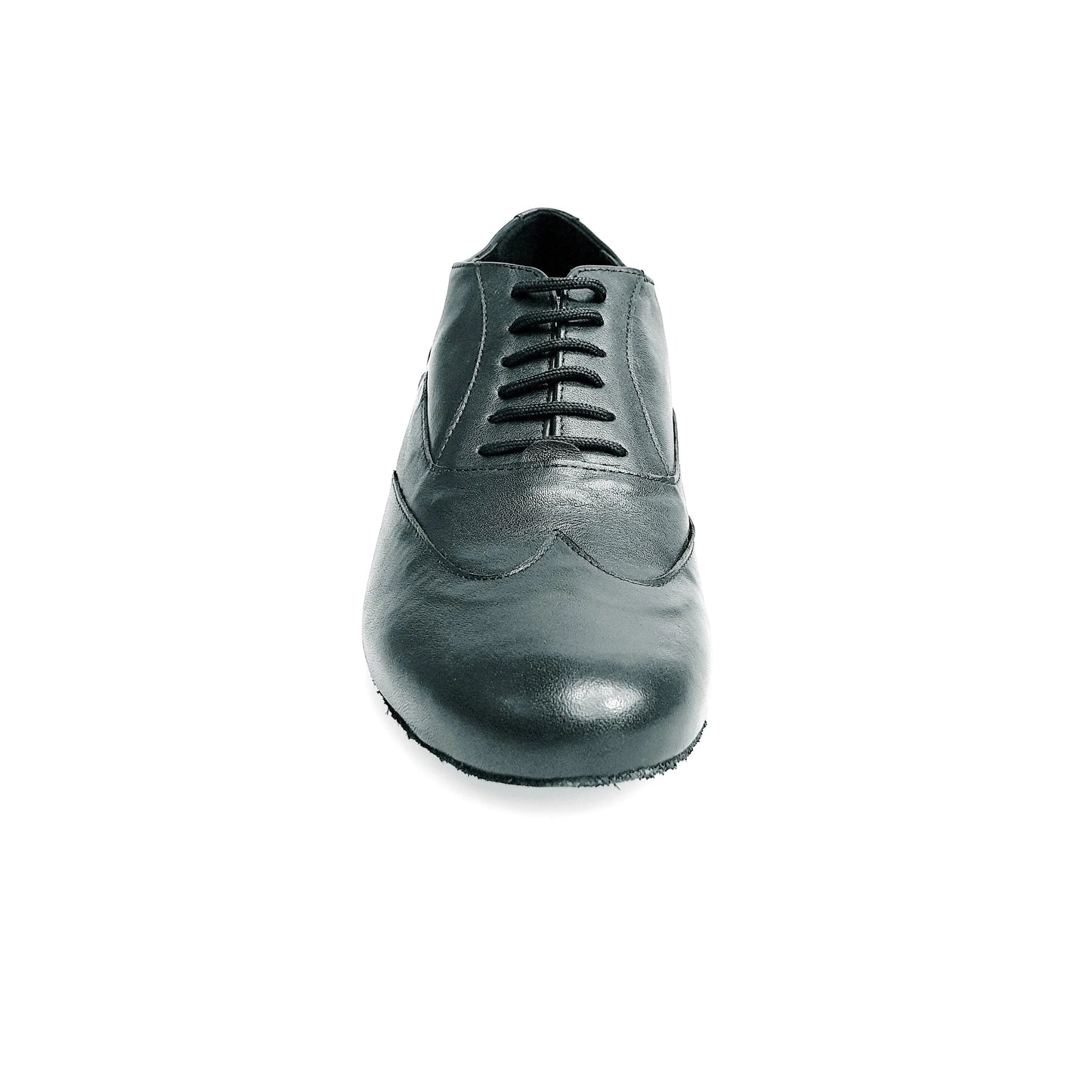 Scarpa stringata Fred MS12 in pelle nera con punta tonda, modello Oxford, stile classico e elegante, marca Wish Dance Shop