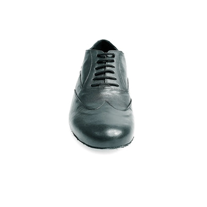 Scarpa stringata Fred MS12 in pelle nera con punta tonda, modello Oxford, stile classico e elegante, marca Wish Dance Shop