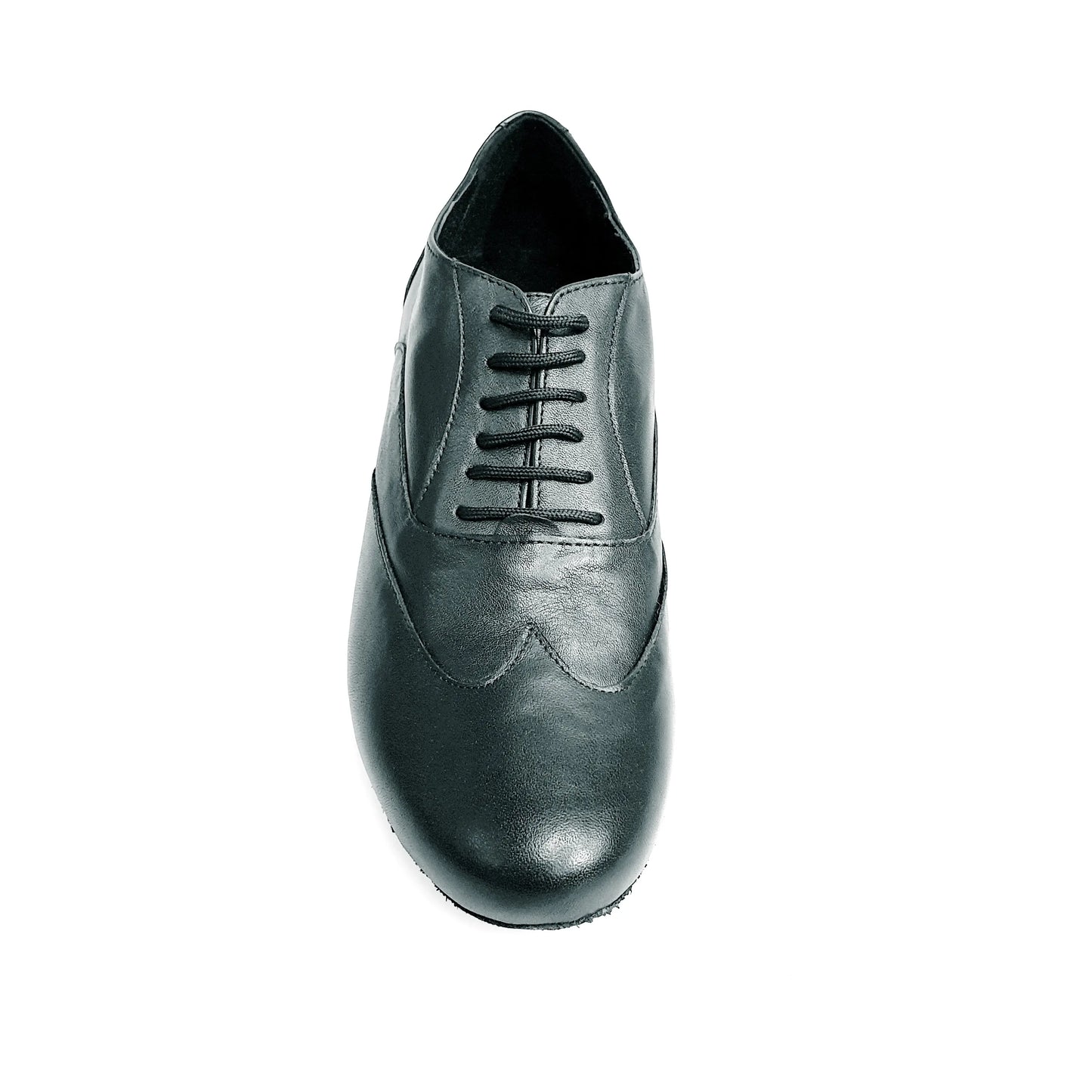 Scarpa stringata Fred MS12 in pelle nera con punta rotonda, modello Oxford, stile elegante e classico.