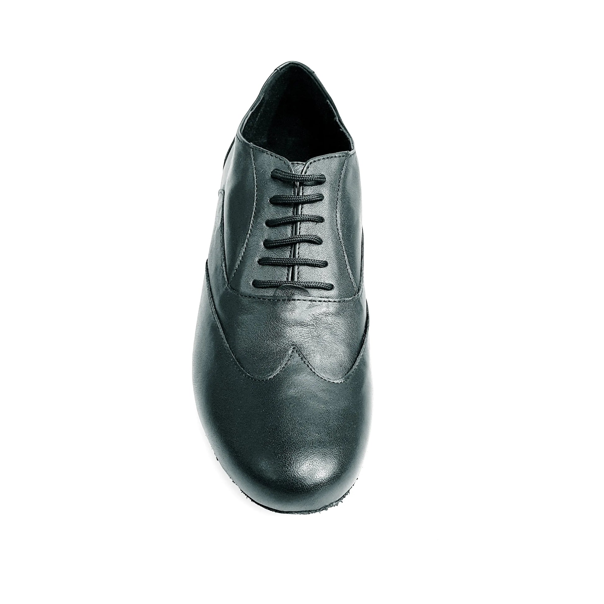 Scarpa stringata Fred MS12 in pelle nera con punta rotonda, modello Oxford, stile elegante e classico.