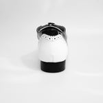 Load image into Gallery viewer, Adone (MS14) - Lace-up Dovetail Mod. Oxford Brogue Shoe in White Patent and Black Patent Round Shape
