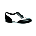 Load image into Gallery viewer, COTISO (108N) - Stringata a Coda di Rondine Mod. Oxford in Pelle Nera e Pelle Bianca
