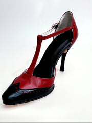 Load image into Gallery viewer, Odette (TS53 V) - Scarpa chiusa da Donna in Pelle Bordò e Pelle Nera
