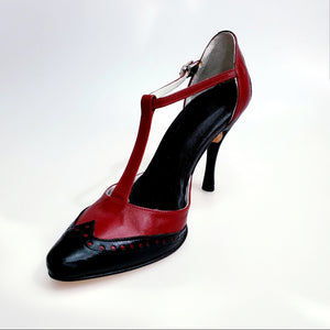Odette (TS53 V) - Scarpa chiusa da Donna in Pelle Bordò e Pelle Nera