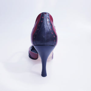 Odette (TS53 V) - Scarpa chiusa da Donna in Pelle Bordò e Pelle Nera
