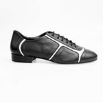 Load image into Gallery viewer, Manuel (820) - Sneaker Pelle Nera inserti in Vernice Bianca
