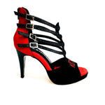 Carica immagine nella Galleria, Maino (779F) KIZMI - Sacarpa da Donna in Camoscio Nero e Camoscio Rosso ricamo Kizmi rosso
