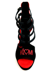 Carica immagine nella Galleria, Maino (779F) KIZMI - Sacarpa da Donna in Camoscio Nero e Camoscio Rosso ricamo Kizmi rosso
