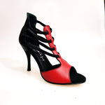 Load image into Gallery viewer, Lilith (460) - Woman&#39;s Sandal in Red Leather with Heel and Heel in Black
