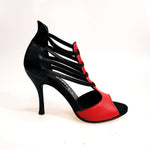 Load image into Gallery viewer, Lilith (460) - Woman&#39;s Sandal in Red Leather with Heel and Heel in Black
