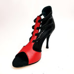 Load image into Gallery viewer, Lilith (460) - Woman&#39;s Sandal in Red Leather with Heel and Heel in Black
