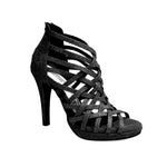 Load image into Gallery viewer, Intrigue (780) - Woman's Shoe in Black Glitter with Stiletto Heel and Plateau
