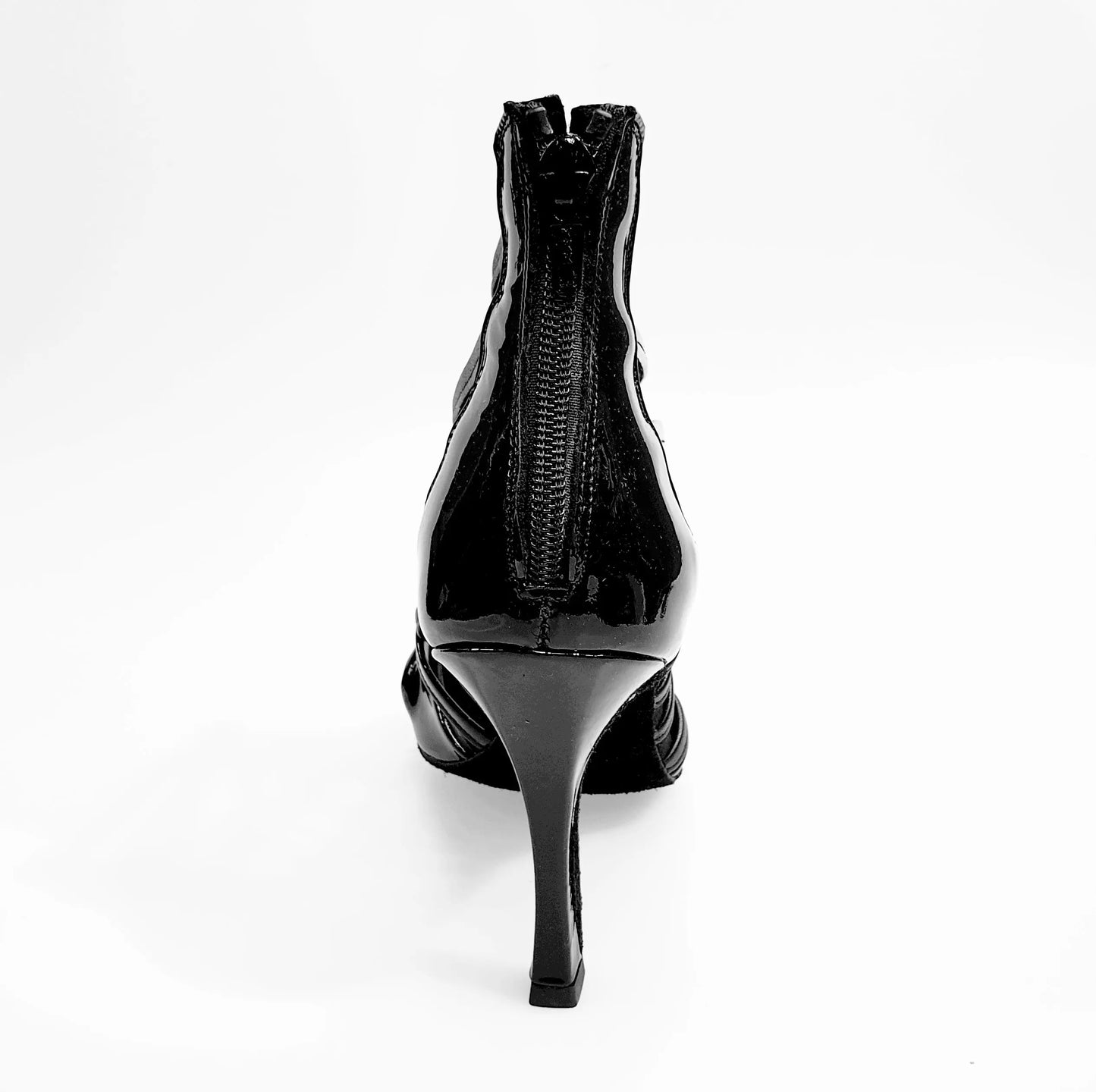 Sandalo alto Donna Natalia (360) Wishdance in pelle e vernice nera con strisce in pelle e vernice, scarpa elegante e moderna