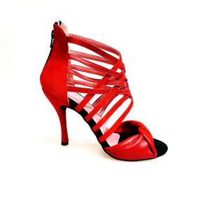 Natalia (360) - Sandalo da Donna in Pelle Rossa e Camoscio Rosso