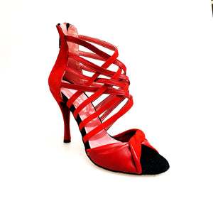 Natalia (360) - Woman's Sandal in Red Leather and Red Suede