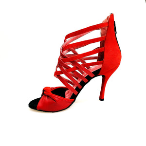 Natalia (360) - Sandalo da Donna in Pelle Rossa e Camoscio Rosso