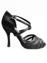 Load image into Gallery viewer, Margarita QC (1538QC) - Women&#39;s Basic Dance Shoe With Black Silk Satin Mesh Crossed Instep Strap
