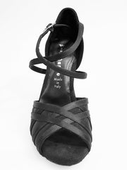 Load image into Gallery viewer, Margarita QC (1538QC) - Women&#39;s Basic Dance Shoe With Black Silk Satin Mesh Crossed Instep Strap
