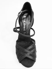 Load image into Gallery viewer, Margarita QC (1538QC) - Women&#39;s Basic Dance Shoe With Black Silk Satin Mesh Crossed Instep Strap
