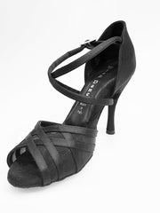 Load image into Gallery viewer, Margarita QC (1538QC) - Women&#39;s Basic Dance Shoe With Black Silk Satin Mesh Crossed Instep Strap
