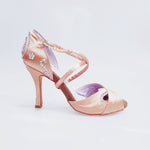 Load image into Gallery viewer, Gravity SW QC (32QC) - Women&#39;s Satin Silk Flesh Shoe with Swarovski Stick Design Crossed Instep Strap
