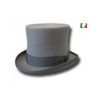 Load image into Gallery viewer, BYRON - Top Quality Gray Merino Wool Felt Top Hat Gray Headband lined in satin coated leather ORDER IT EVEN IF NOT IN STOCK IT WILL BE MADE FOR YOU
