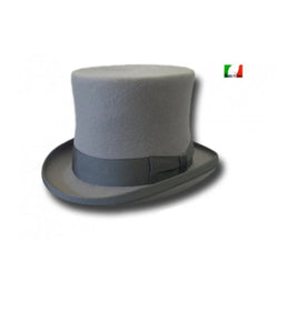 BYRON - Top Quality Gray Merino Wool Felt Top Hat Gray Headband lined in satin coated leather ORDER IT EVEN IF NOT IN STOCK IT WILL BE MADE FOR YOU