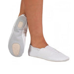 Load image into Gallery viewer, Scarpa da ginnastica artistica unisex Dedalo G-500 Jazz in pelle bianca, ideale per allenamenti di danza e fitness.

